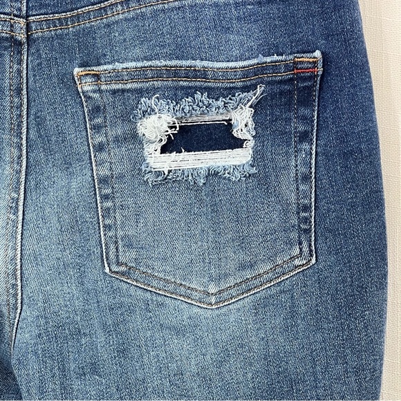 Maurice’s High Rise Button Fly Cropped Ankle Raw Hem Distressed Jeans Sz 10 - Picture 14 of 16